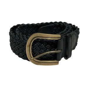 Womens Talbots Adjustable Braided Belt Navy Blue w Brass Buckle 1.75 Wide Small